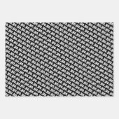 Feuille De Papier Cadeau Ho. Ho. Ho. Black, White & Red Chic & Stylish (Devant)