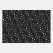 Feuille De Papier Cadeau Ho Ho Ho noir moderne (Devant)