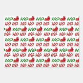 Feuille De Papier Cadeau Ho Ho Ho Père Noël Sleigh Noël rouge vert (Devant 2)