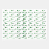 Feuille De Papier Cadeau Ho Ho Ho rouge vert blanc noir (Devant 3)