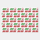Feuille De Papier Cadeau Ho Ho Ho Santa Claus Typographie de Noël (Devant)