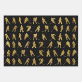 Feuille De Papier Cadeau Hockey de Boston noir et or (Devant 2)