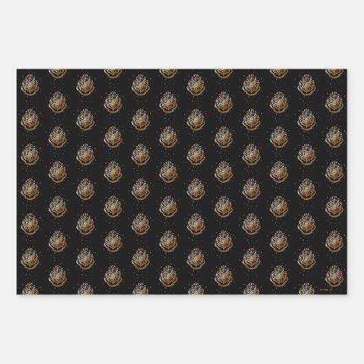 Feuille De Papier Cadeau HOGWARTS™ Crest doré (Devant 3)
