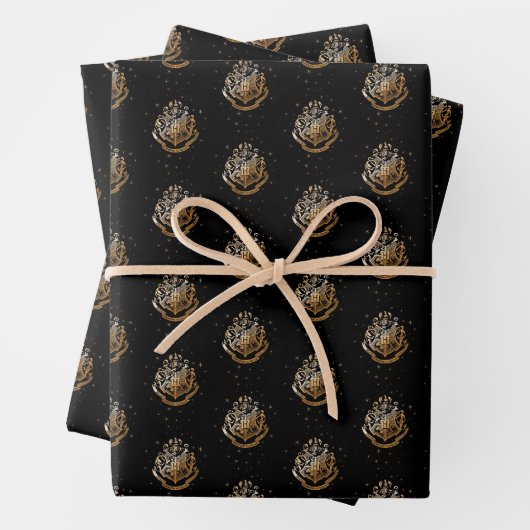 Feuille De Papier Cadeau HOGWARTS™ Crest doré (En situation)