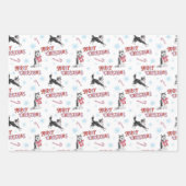 Feuille De Papier Cadeau Holiday Husky et Border Collie/Aussie (Devant 2)
