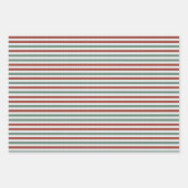 Feuille De Papier Cadeau Holiday Knitted Sweater Stripes (red and green) (Devant)
