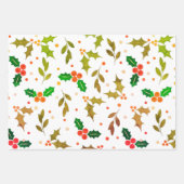 Feuille De Papier Cadeau Holly Berry Noël Motif sans couture (Devant 2)