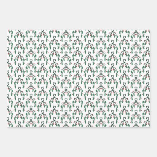 Feuille De Papier Cadeau Holly Greenery Patterns Christmas Gifts (Devant)