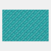 Feuille De Papier Cadeau Holly Jolly Photo Collage Turquoise Noël (Devant 3)