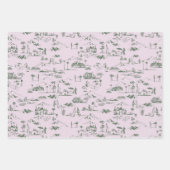 Feuille De Papier Cadeau Hollywood Toile Coquette Rose & Vert (Devant 2)