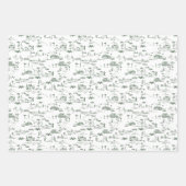 Feuille De Papier Cadeau Hollywood Toile Coquette Rose & Vert (Devant)