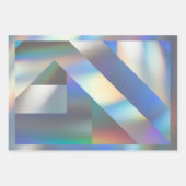 Feuille De Papier Cadeau Hologramme géométrique moderne Pastel Rainbow Part (Devant 2)