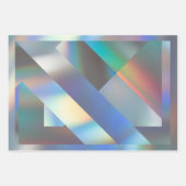 Feuille De Papier Cadeau Hologramme géométrique moderne Pastel Rainbow Part (Devant)