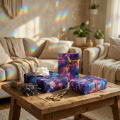 Feuille De Papier Cadeau Holographique Dreamscape : 3D Iridescente Design