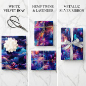 Feuille De Papier Cadeau Holographique Dreamscape : 3D Iridescente Design