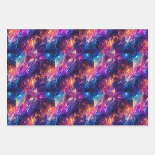 Feuille De Papier Cadeau Holographique Dreamscape : 3D Iridescente Design (Devant 2)