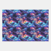 Feuille De Papier Cadeau Holographique Dreamscape : 3D Iridescente Design (Devant)