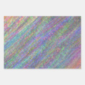Feuille De Papier Cadeau Holographique moderne élégante Pastel Rainbow Part (Devant)