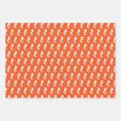 Feuille De Papier Cadeau Homard crabe hippocampe orange motif côtier mignon (Devant)