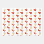 Feuille De Papier Cadeau Homard et vin (Devant 3)