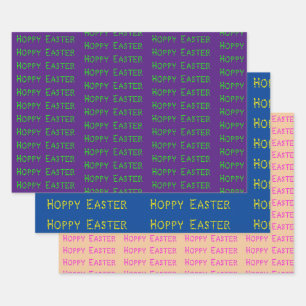 Feuille De Papier Cadeau Hoppy Easter Neon Trio