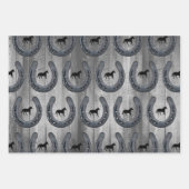 Feuille De Papier Cadeau Horseshoe Western Horse Ranch & Planctes en bois g (Devant)