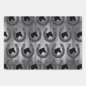 Feuille De Papier Cadeau Horseshoe Western Horse Ranch & Planctes en bois g (Devant 3)