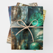 Feuille De Papier Cadeau Hot Air Balloon Designs & Steampunk (En situation)