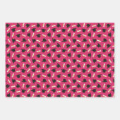 Feuille De Papier Cadeau Hot Pink Caps Diplomas Mixed Graduation Patterns (Devant)