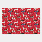 Feuille De Papier Cadeau Hound Patriotique Basset (Devant 2)