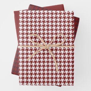 Feuille De Papier Cadeau Houndstooth de vacances