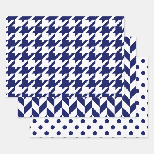 Feuille De Papier Cadeau Houndstooth, Herringbone, Dot do-it-yourself Coule (Lot)