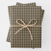 Feuille De Papier Cadeau Houndstooth Motif-Pale Taupe- (En situation)