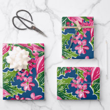 Houx de Noël et motif floral