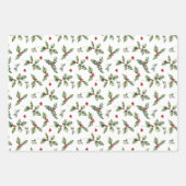 Feuille De Papier Cadeau Houx et gui de Noël (Devant)