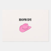 Feuille De Papier Cadeau Howdy Cowboy Casquette rose (Devant)