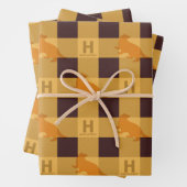 Feuille De Papier Cadeau HUFFLEPUFF™ Check Plaid Motif (En situation)