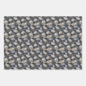 Feuille De Papier Cadeau huîtres et perles mignonnes motif carrelé (Devant 3)