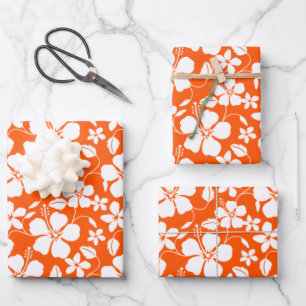 FEUILLE DE PAPIER CADEAU HULA HAÏENNE (ORANGE)