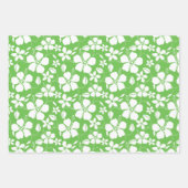 FEUILLE DE PAPIER CADEAU HULA HAÏIENNE (HIBISCUS) LIME (Devant 2)