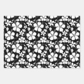 FEUILLE DE PAPIER CADEAU HULA HAÏIENNE (HIBISCUS) NOIR (Devant)