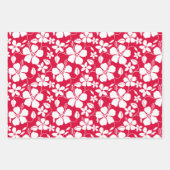FEUILLE DE PAPIER CADEAU HULA HAÏIENNE (HIBISCUS) ROUGE (Devant 2)