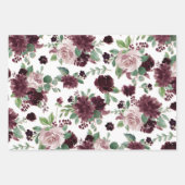 Feuille De Papier Cadeau Humeur Passion | Motif de rose de vigne pourpre dr (Devant)