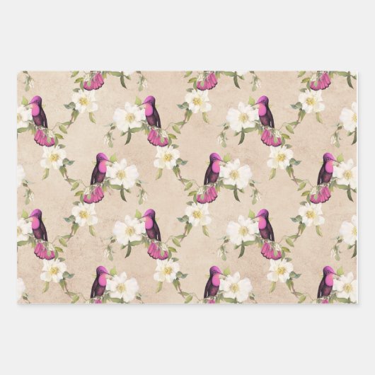 Feuille De Papier Cadeau Humming Birds Series Design Cinq (Devant)