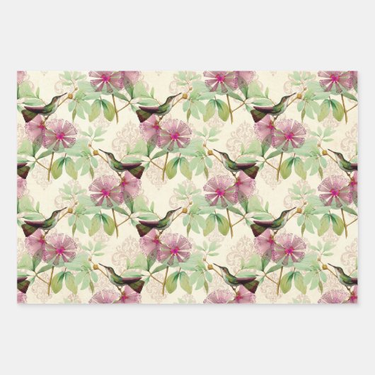 Feuille De Papier Cadeau Humming Birds Series Design Sept (Devant)