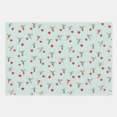 Feuille De Papier Cadeau Hummingbird Valentine's (Devant 2)