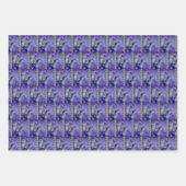 Feuille De Papier Cadeau Hummingbird with hydrangeas, roses, purple back wr (Devant 3)