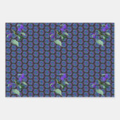 Feuille De Papier Cadeau Hummingbird with hydrangeas, roses, purple back wr (Devant 2)