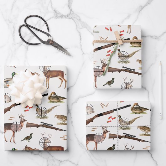 Feuille De Papier Cadeau Hunting Wildlife Outdoorsman Pattern (Recto)