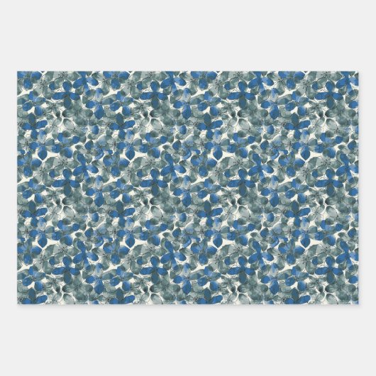 Feuille De Papier Cadeau Hydrangea bleu (Devant 3)